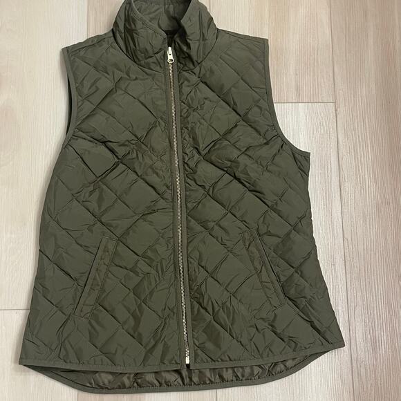 Old Navy Y2K Puffer Vest Jacket Full Zip Sz M Hunter Green Lightweight - Picture 9 of 9